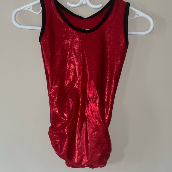 Red Kids gymnastics leotard suitable for 11-12 yo - Picture 2 of 2